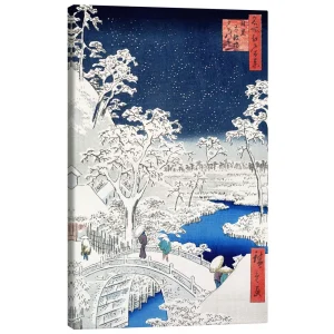 تابلو بوم کنواس طرح Drum bridge and Setting Sun Hill at Meguro کد 344098 پل درام و تپه غروب خورشید در مگورو