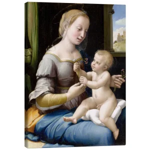 تابلو بوم کنواس طرح Madonna and child کد 609597 مدونا و فرزندش