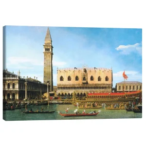 تابلو بوم کنواس طرح The Bucintoro at the Molo on Ascension Day کد 676510 بوچینتورو در مولو در روز عروج