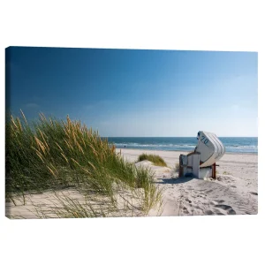 تابلو بوم کنواس طرح Beach with dunes and beach grass کد 544154 ساحل با تپه‌های شنی و چمن‌های ساحلی