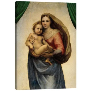 تابلو بوم کنواس طرح Sistine Madonna کد 577110 سیستین مدونا