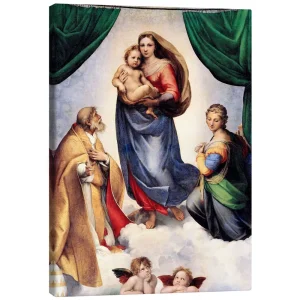 تابلو بوم کنواس طرح Sistine Madonna کد 632496 سیستین مدونا