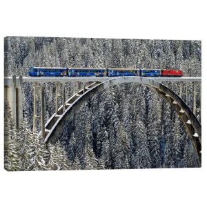 تابلو بوم کنواس طرح Arosa train | Langwies Viaduct کد 314181 قطار آروسا | پل لانگویز