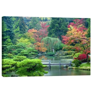 تابلو بوم کنواس طرح Japanese Garden in Seattle کد 256294 باغ ژاپنی در سیاتل