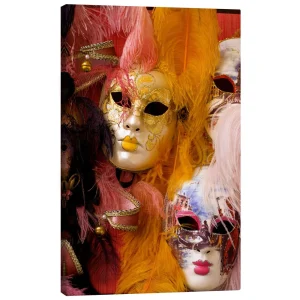 تابلو بوم کنواس طرح Colorful carnival masks کد 255287 ماسک‌های رنگارنگ کارناوال