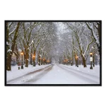 تابلو قاب دار طرح Snowy avenue کد 233636 خیابان برفی