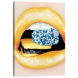 تابلو بوم کنواس طرح Sweet Lips کد 126225 لب‌های شیرین