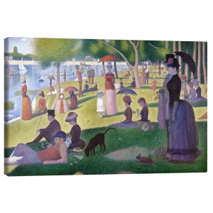 تابلو بوم کنواس طرح A Sunday Afternoon on the Island of La Grande Jatte کد 367095 بعدازظهر یکشنبه در جزیره گراند ژات