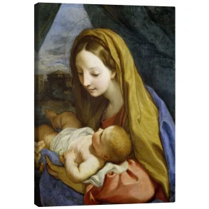 تابلو بوم کنواس طرح Madonna and Child کد 945687 مدونا و کودک