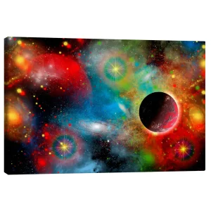 تابلو بوم کنواس طرح Colourful Universe کد 940346 جهان رنگارنگ