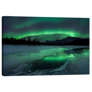 تابلو بوم کنواس طرح Aurora Borealis in Norway I کد 954596 شفق قطبی در نروژ ۱