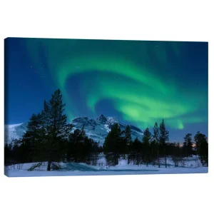 تابلو بوم کنواس طرح Aurora Borealis in Norway II کد 629298 شفق قطبی در نروژ ۲