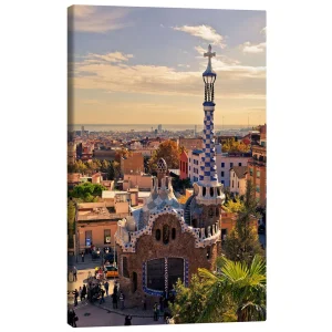 تابلو بوم کنواس طرح Park Guell in Barcelona کد 571932 پارک گوئل در بارسلونا