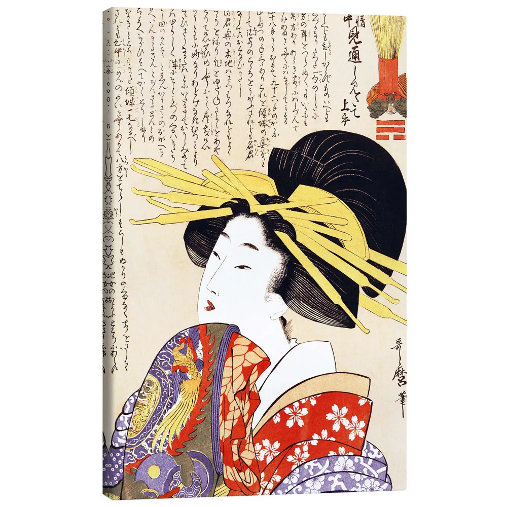 311415_canvas تابلو بوم کنواس طرح Young courtesan lifts her robe کد 998348 فاحشه جوان لباس خود را بالا می زند