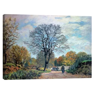 تابلو بوم کنواس طرح A Road in Seine-et-Marne کد 773971 جاده‌ای در سن-ا-مارن