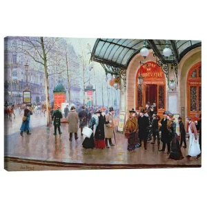 تابلو بوم کنواس طرح Before Vaudeville Theatre in Paris کد 152727 قبل از تئاتر وودویل در پاریس