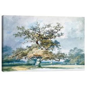 تابلو بوم کنواس طرح A Landscape with an Old Oak Tree کد 888539 منظره‌ای با یک درخت بلوط قدیمی