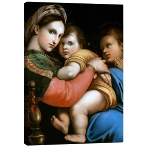 تابلو بوم کنواس طرح Madonna della Sedia کد 350132 مدونا دلا سدیا