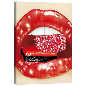 تابلو بوم کنواس طرح strawberry #2 کد 334053 توت فرنگی شماره ۲