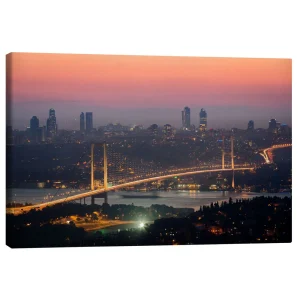 تابلو بوم کنواس طرح Bosporus-Bridge at Night (Istanbul / Turkey) کد 479781 پل بسفر در شب (استانبول / ترکیه)