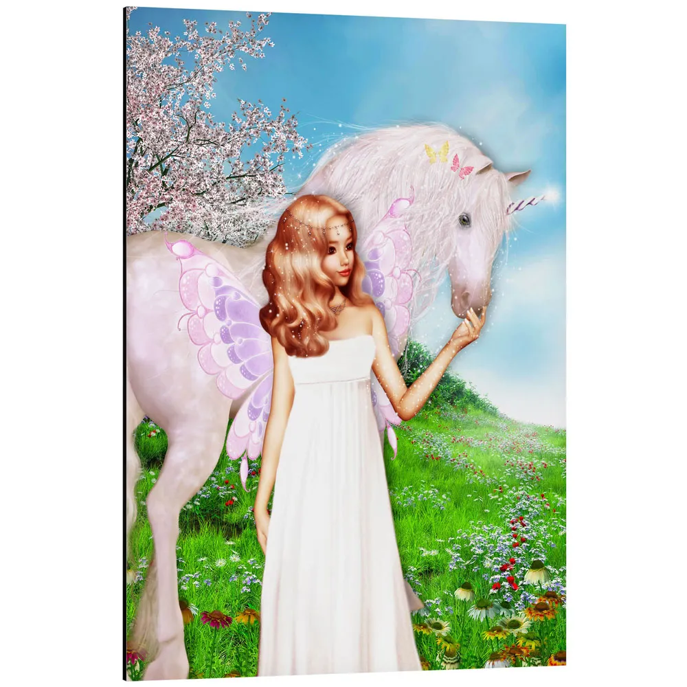 330380_aluminium-print تابلو شاسی طرح Angel and Unicorn کد 190872 فرشته و اسب تک شاخ