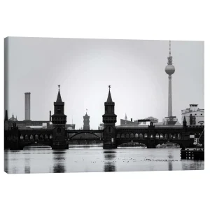تابلو بوم کنواس طرح Berlin Oberbaumbrücke Skyline کد 751194 خط افق اوبربامبروک برلین