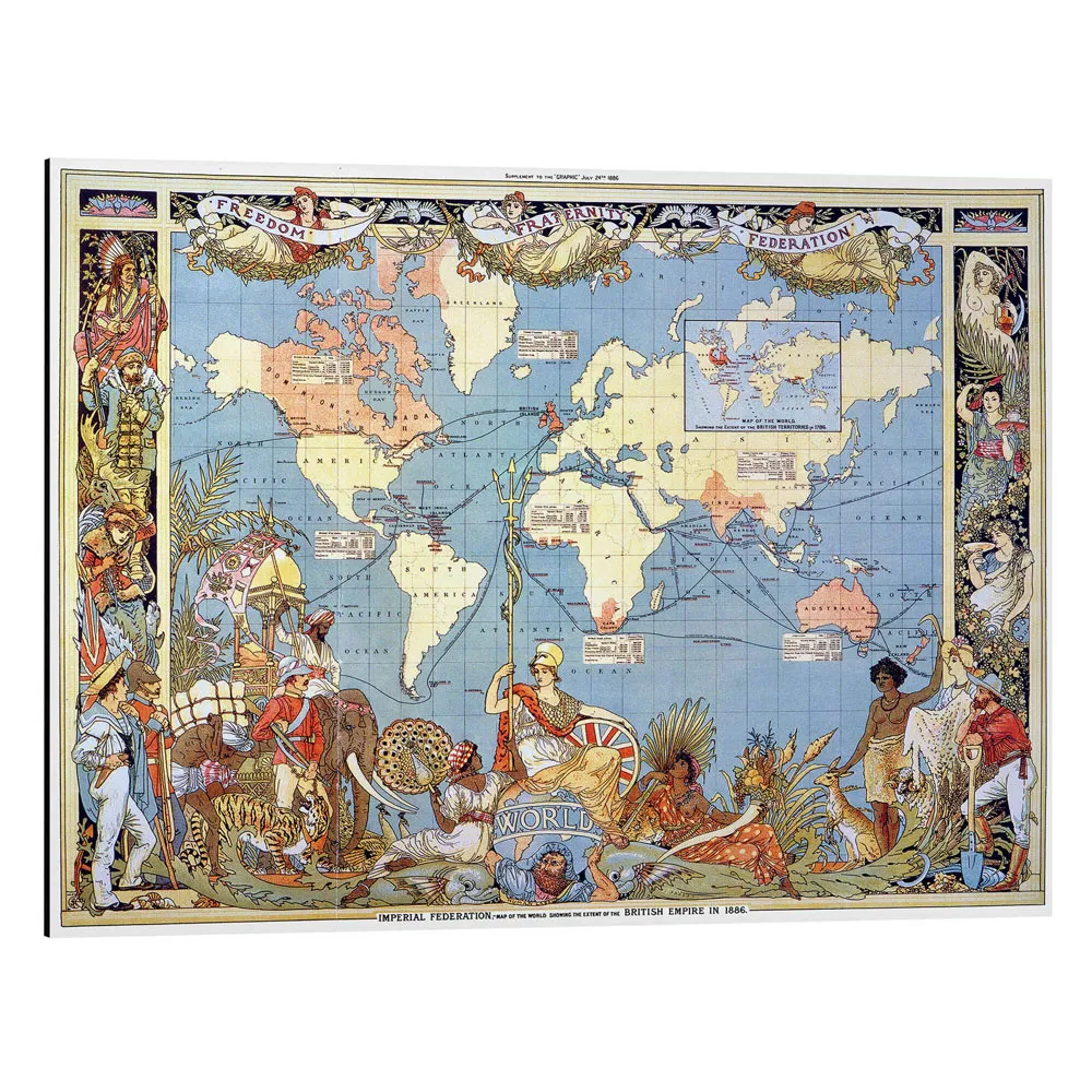 357884_aluminium-print تابلو شاسی طرح British Empire around 1886 کد 966785 امپراتوری بریتانیا حدود ۱۸۸۶
