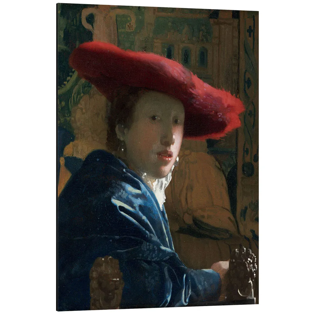 369684_aluminium-print تابلو شاسی طرح Girl with red hat کد 982277 دختر با کلاه قرمز