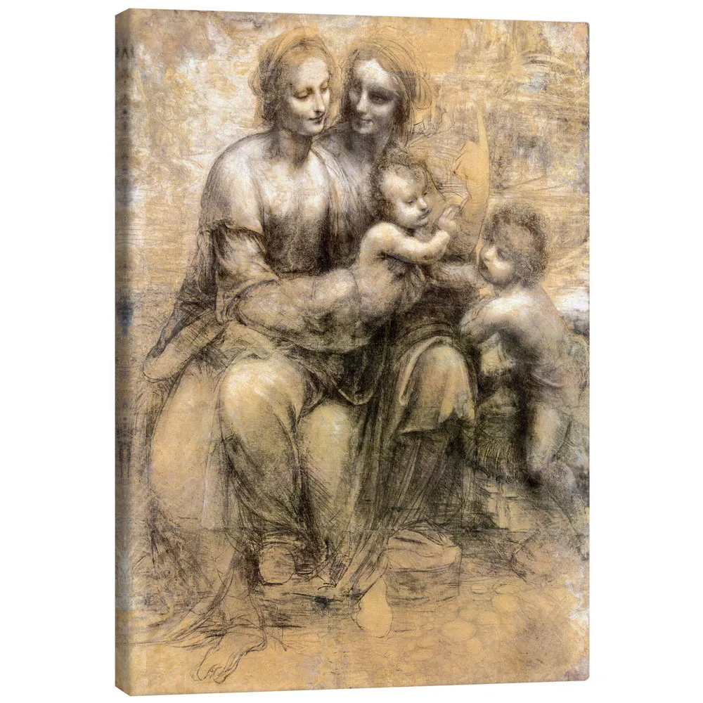 369903_canvas تابلو بوم کنواس طرح The Virgin and Child with Saint Anne and Saint John the Baptist کد 779172 باکره و کودک به همراه سنت آن و سنت جان باپتیست