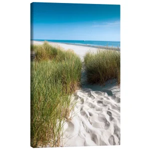 تابلو بوم کنواس طرح Dunes on the beach کد 102689 تپه‌های شنی در ساحل