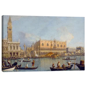 تابلو بوم کنواس طرح Dogenpalast und die Piazetta in Venedig کد 448588 Dogenpalast und Die Piazetta در Venedig