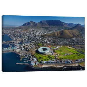 تابلو بوم کنواس طرح Cape Town Stadium and Table Mountain کد 577463 ورزشگاه کیپ تاون و کوه تیبل