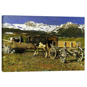 تابلو بوم کنواس طرح At the watering place کد 826353 در محل آبیاری