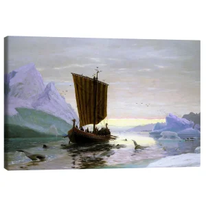 تابلو بوم کنواس طرح Erik the Red discovered Greenland کد 659543 اریک سرخ گرینلند را کشف کرد