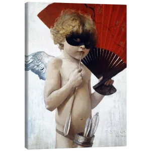 تابلو بوم کنواس طرح Cupid at the masked ball کد 407618 کوپید در مهمانی رقص نقابدار