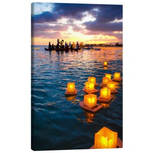 تابلو بوم کنواس طرح Lantern swimming festival in Hawaii کد 532067 جشنواره شنا با فانوس در هاوایی