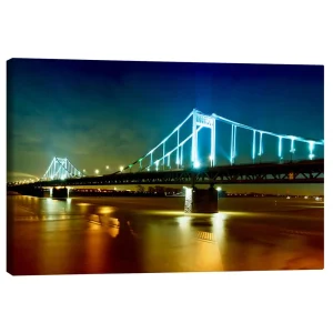 تابلو بوم کنواس طرح Bridge over River Rhine کد 880841 پل روی رودخانه راین