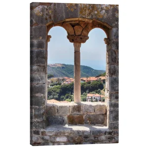 تابلو بوم کنواس طرح A view through the window in Tuscany