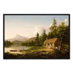 تابلو قاب دار طرح Home in the Woods کد 820184 خانه در جنگل