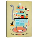 تابلو بوم کنواس طرح lets cook together کد 189511 بیا با هم بپزیم