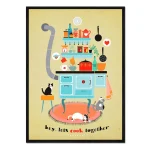 تابلو قاب دار طرح lets cook together کد 189511 بیا با هم بپزیم