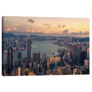 تابلو بوم کنواس طرح HONG KONG 19 کد 197758 هنگ کنگ ۱۹