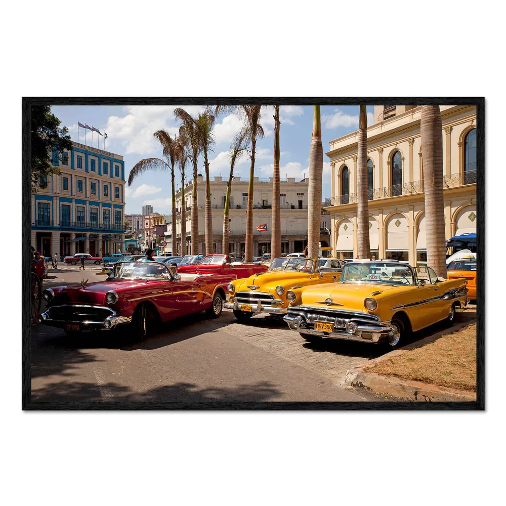 404111_loft-black تابلو قاب دار طرح Oldtimers in Havanna