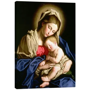 تابلو بوم کنواس طرح Madonna and child کد 220465 مدونا و فرزندش