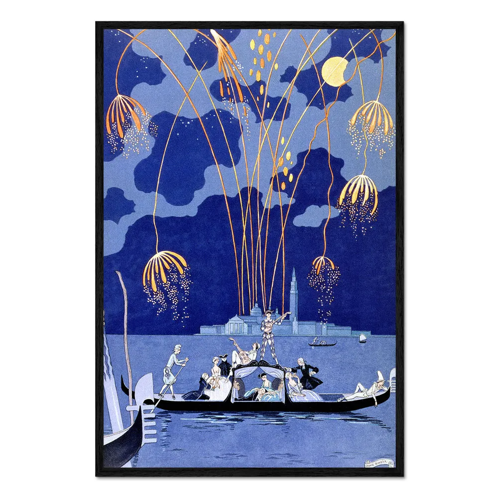407168_loft-black تابلو قاب دار طرح Fireworks in Venice