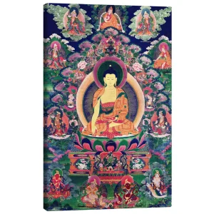 تابلو بوم کنواس طرح Buddha Shakyamuni with eleven figures کد 958182 بودا شاکیامونی با یازده چهره