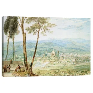 تابلو بوم کنواس طرح Florence from the road to Fiesole کد 468074 فلورانس از جاده به فیزوله