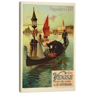 تابلو بوم کنواس طرح Eastern Railway from Paris to Venice کد 132146 راه آهن شرقی از پاریس به ونیز