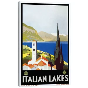 تابلو بوم کنواس طرح Italian Lakes کد 544611 دریاچه‌های ایتالیا