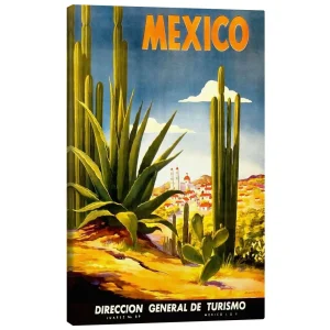 تابلو بوم کنواس طرح Mexico cactus کد 397005 کاکتوس مکزیکی